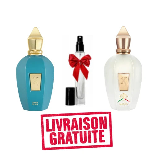 Pack 10ml Xerjoff Naxos + 10ml Erba Pura + 10ml gratuit